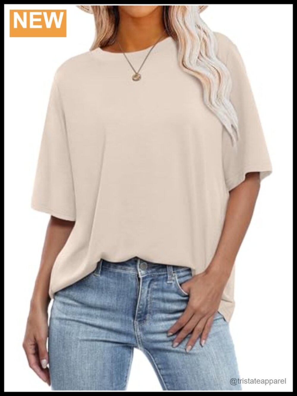 Oversized Crewneck Short Sleeve T-Shirt Loose Fit Casual Summer Top